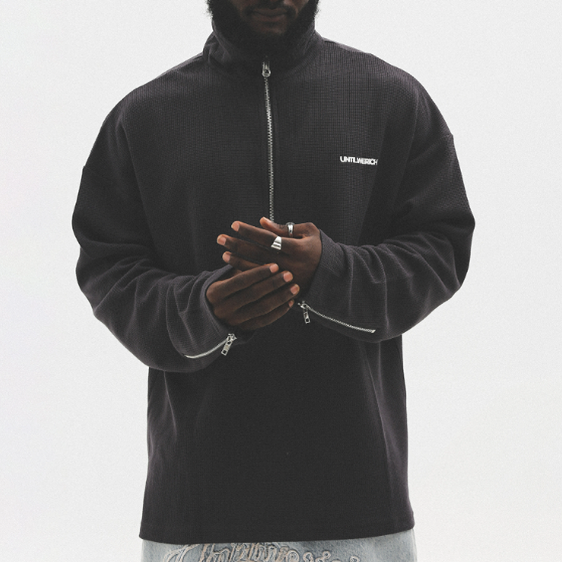 LOOSE HALF-ZIP SWEAT SHIRTI-0010