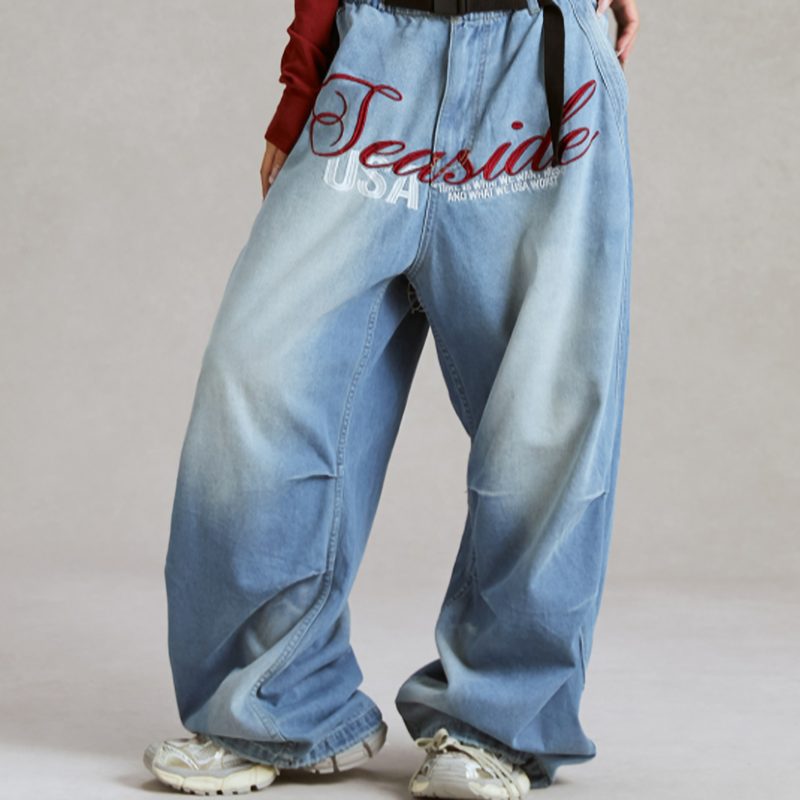 EMBROIDERED WIDE LEG DANCE PANTS I-0143