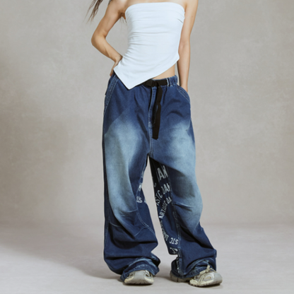 EMBROIDERED WIDE LEG DANCE PANTS I-0144