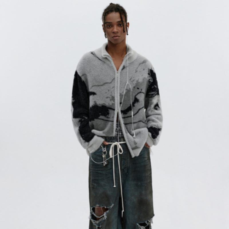 RETRO GRADIENT CARDIGAN JACKET