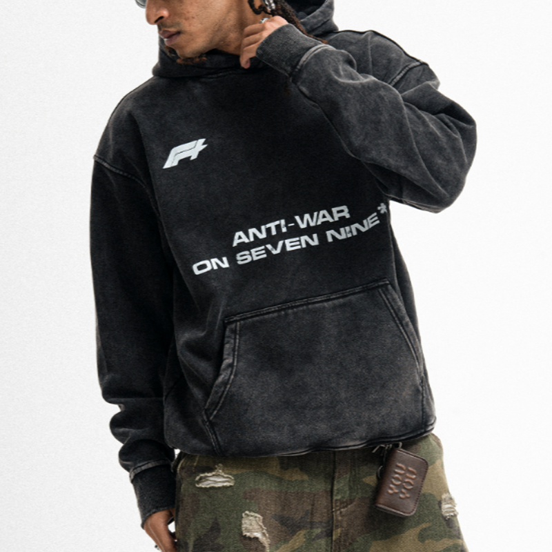 VINTAGE VELVET HOODED SWEATSHIRT I-0156