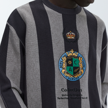 RETRO STRIPED PULLOVER TOP I-0095