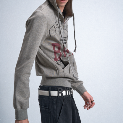 DISTRESSED FLORAL HOODIE SWEATSHIRT I-0063