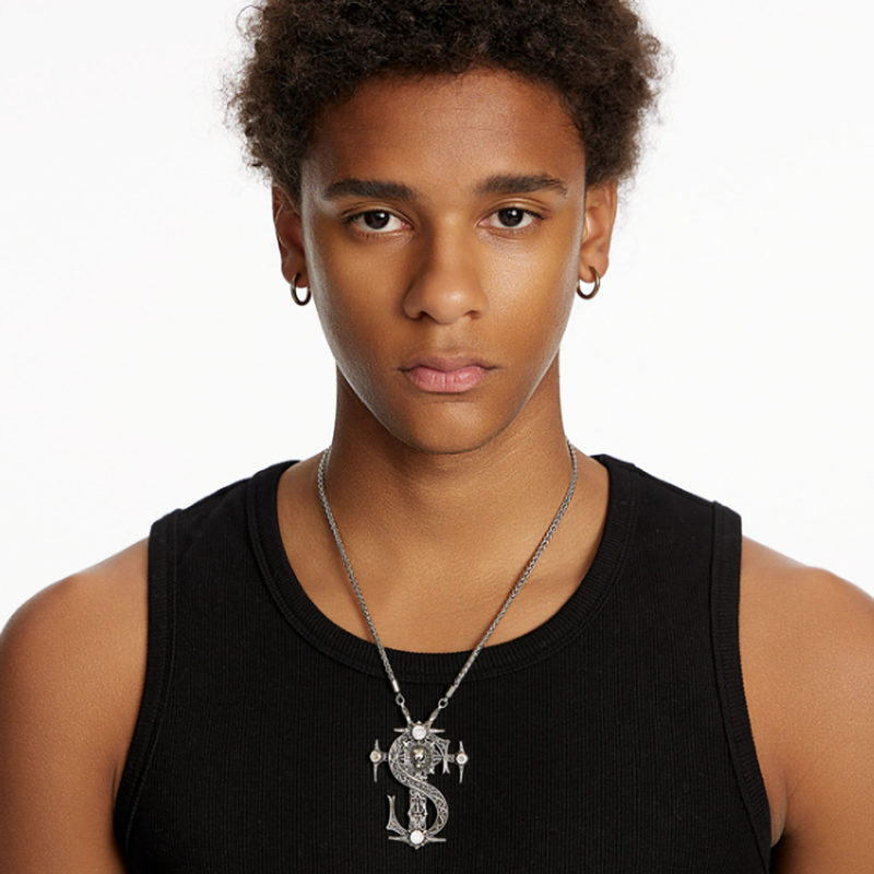 MEDIEVAL SKULL PENDANT NECKLACE I-0047