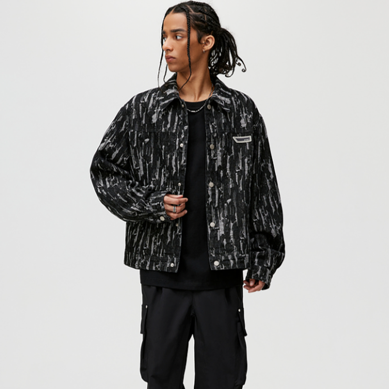 URBAN JACQUARD DENIM JACKET I-0083