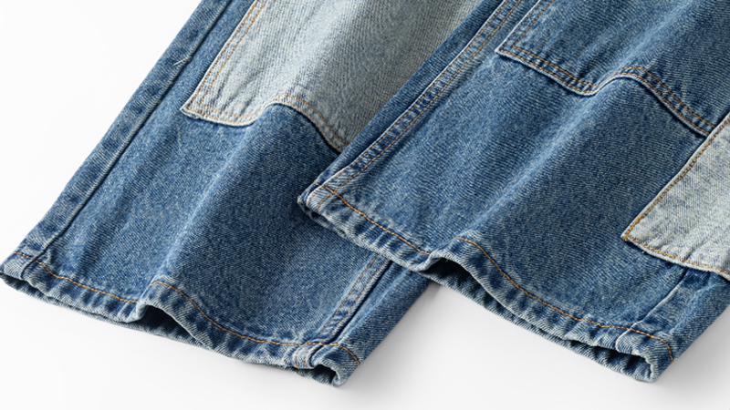 RETRO OVERSIZED PATCH JEANS I-0154