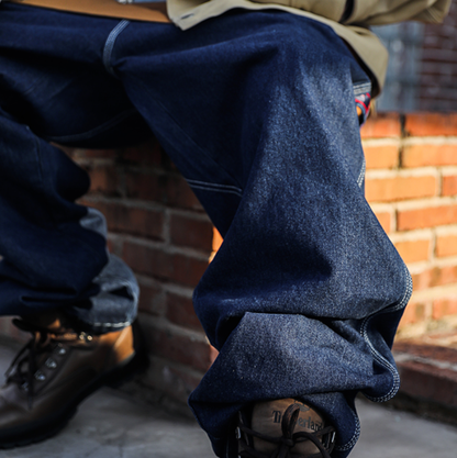 HEAVYWEIGHT EMBOSSED DENIM PANTS I-0132