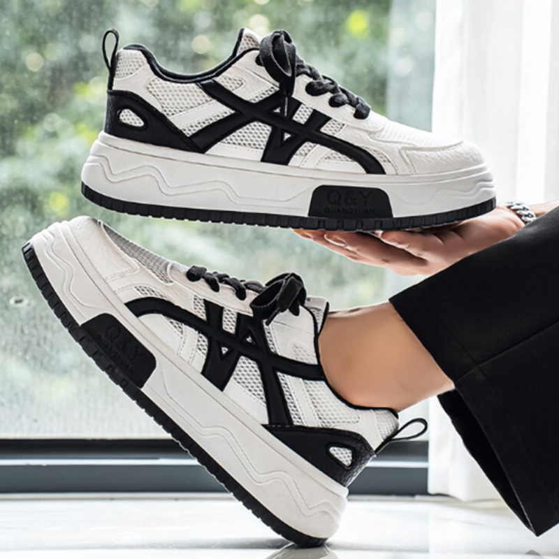 COLOR BLOCK MESH CASUAL SNEAKERS I-0246