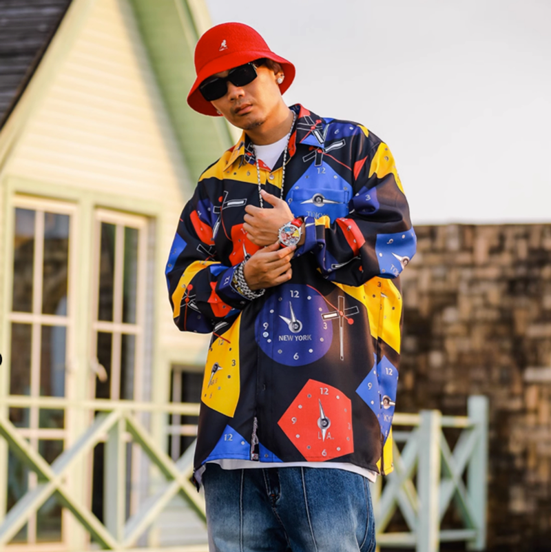 HIP-HOP COLOR DIAL SHIRT I-0128