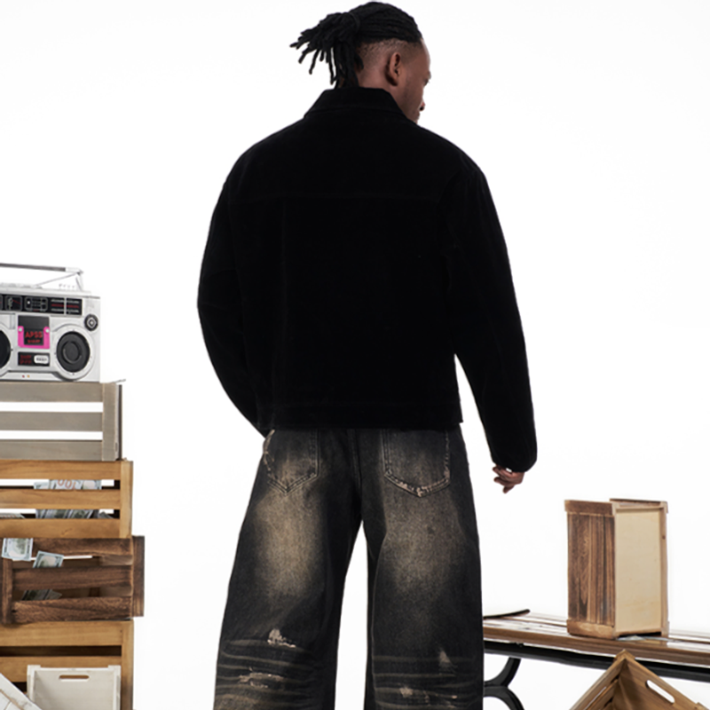 METALLIC SUEDE JACKET I-0058