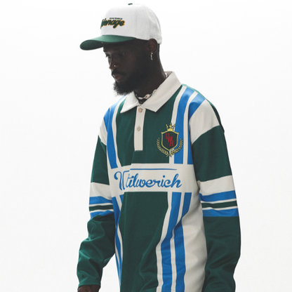 COLOR BLOCK LONG SLEEVE POLO I-0005