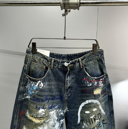 URBAN GRAFFITI WIDE-LEG PANTS I-0151