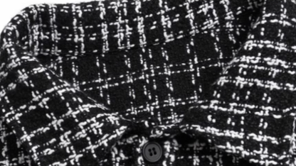 PLAID LEATHER SHIRT JACKET I-0086