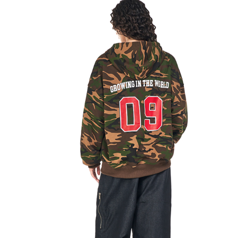 RETRO CAMO HOODED SWEATSHIRT I-0185