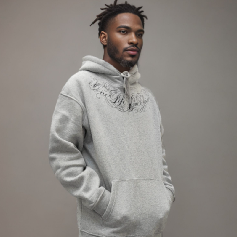 TATTOOED FLORAL HOODIE I-0114