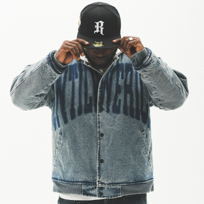 VINTAGE DENIM BASEBALL JACKET I-0009