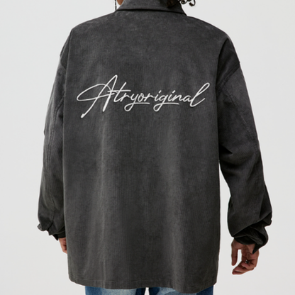 RETRO FLORAL CORDUROY SHIRT I-0080