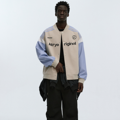 RETRO SPLICED BASEBALL JACKET I-0087