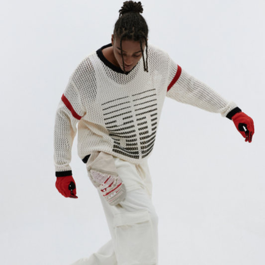 VINTAGE V-NECK KNIT SHIRT I-0069