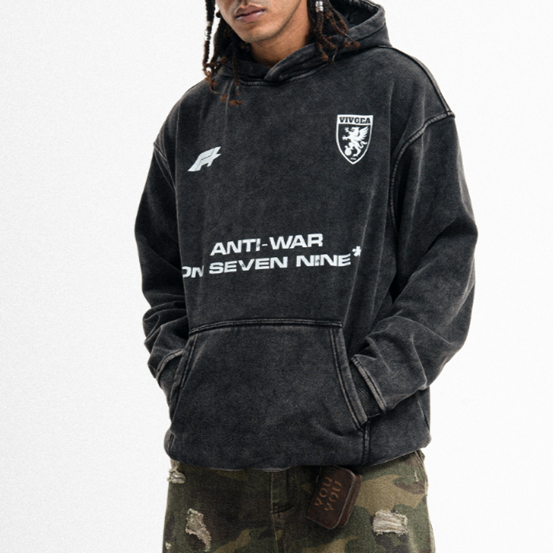 VINTAGE VELVET HOODED SWEATSHIRT I-0156