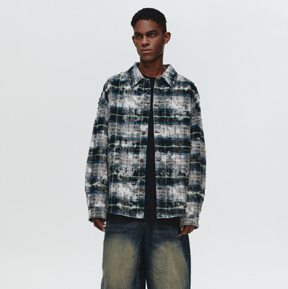 HEAVY DAMAGE EMBROIDERY SHIRT I-0085