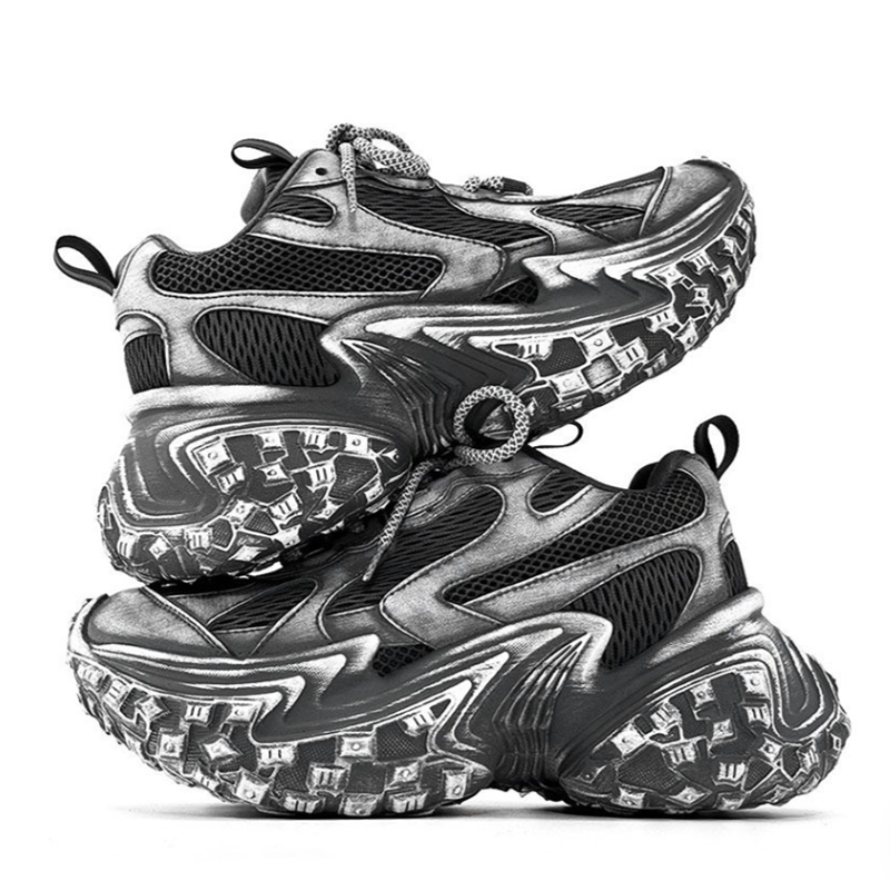 BLACK KNIGHTS THICK SOLE SNEAKERS I-0203