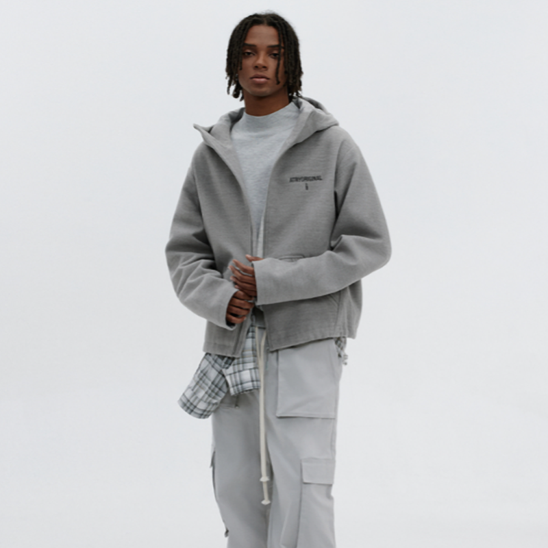 HEAVYWEIGHT TWEED HOODIE JACKET I-0077