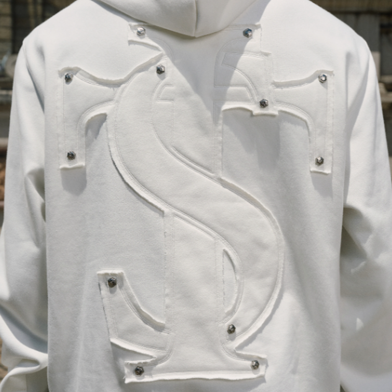 VINTAGE STUDDED HOODIE JACKET I-0049