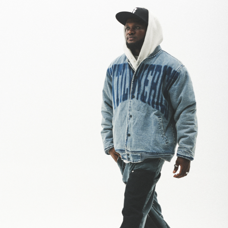 VINTAGE DENIM BASEBALL JACKET I-0009