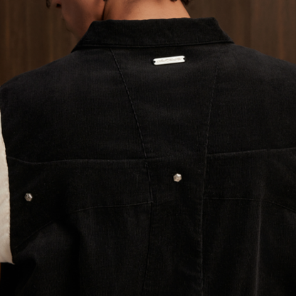 PATCHWORK CORDUROY BASEBALL JACKET I-0053