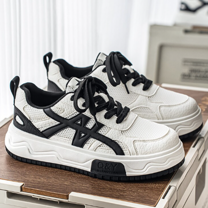 COLOR BLOCK MESH CASUAL SNEAKERS I-0246