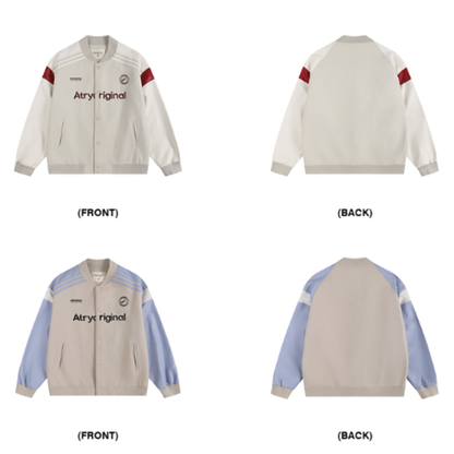 RETRO SPLICED BASEBALL JACKET I-0087
