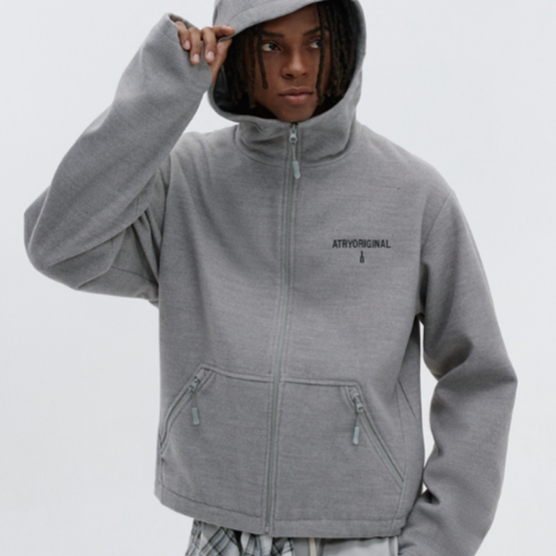 HEAVYWEIGHT TWEED HOODIE JACKET I-0077