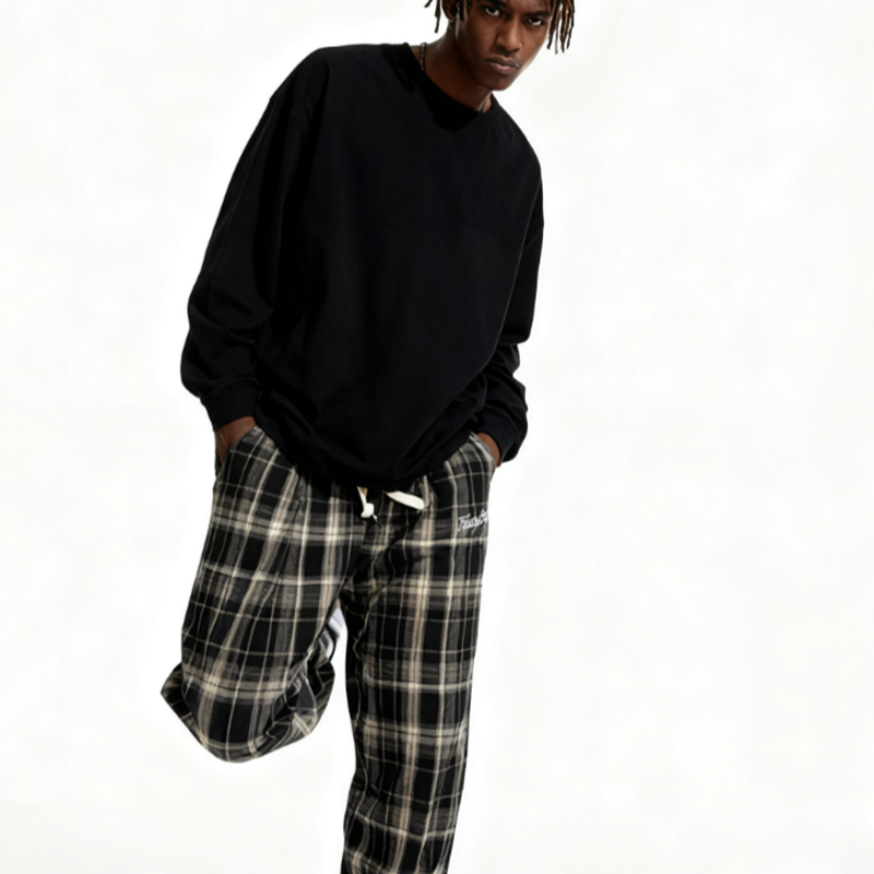 FUNKY PLAID STREET PANTS I-0171