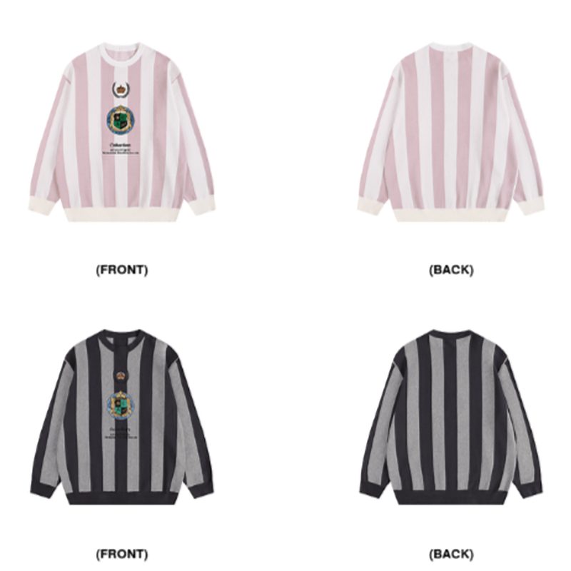 RETRO STRIPED PULLOVER TOP I-0095