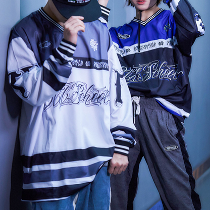 FUNKY HIP-HOP RUGBY LONG SLEEVE TEE I-0110