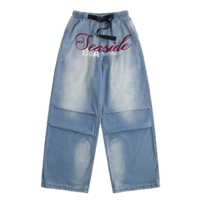 EMBROIDERED WIDE LEG DANCE PANTS I-0143