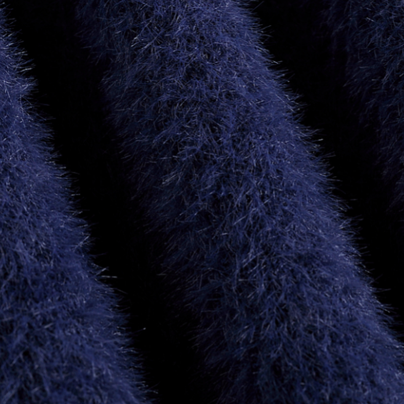 BLUE FAUX MINK SWEATER I-0073