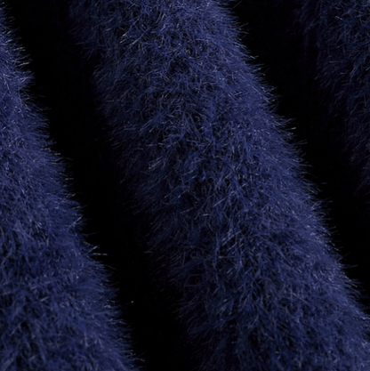 BLUE FAUX MINK SWEATER I-0073