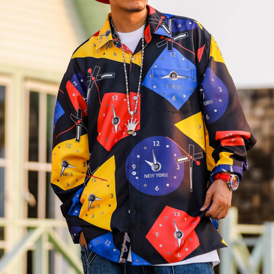 HIP-HOP COLOR DIAL SHIRT I-0128