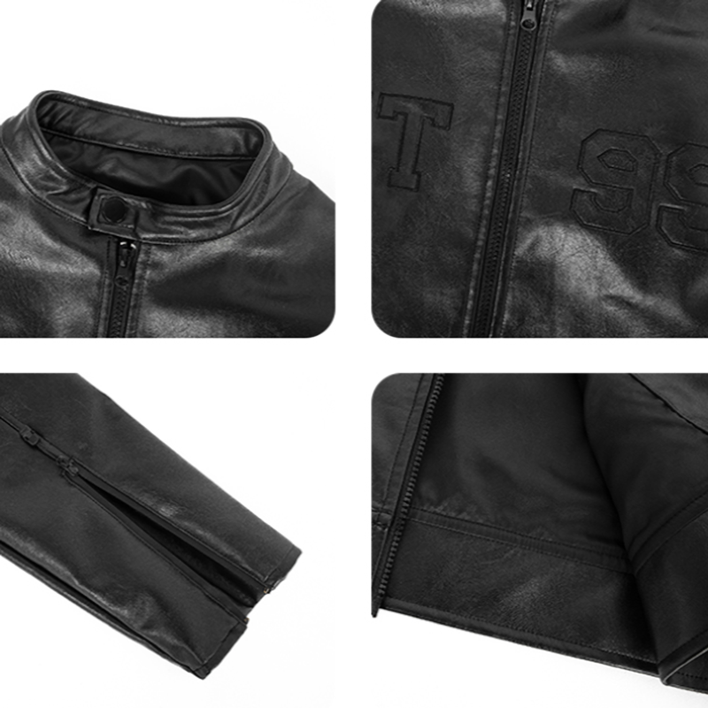 RETRO BIKER LEATHER JACKET I-0138