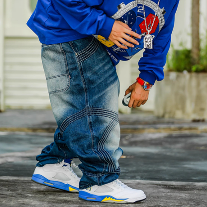 MID-RISE DURABLE DENIM PANTS I-0130