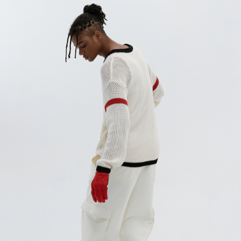 VINTAGE V-NECK KNIT SHIRT I-0069