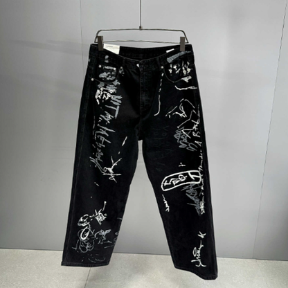 URBAN GRAFFITI WIDE LEG PANTS I-0153