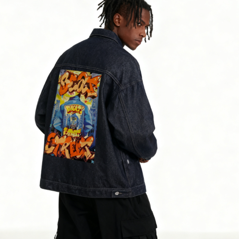 RETRO GRAFFITI DENIM JACKET I-0172