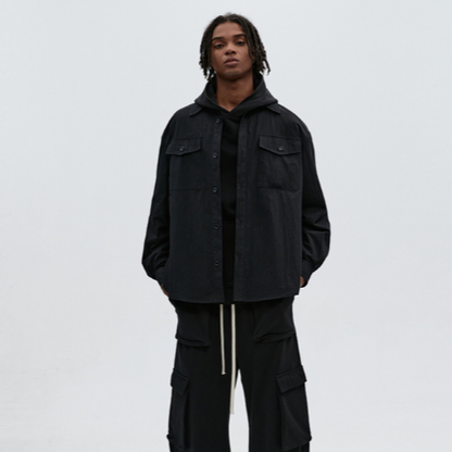 PEPLUM LONG SLEEVE SHIRT I-0093