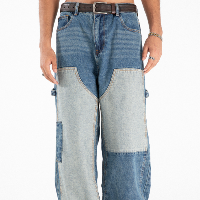 RETRO OVERSIZED PATCH JEANS I-0154