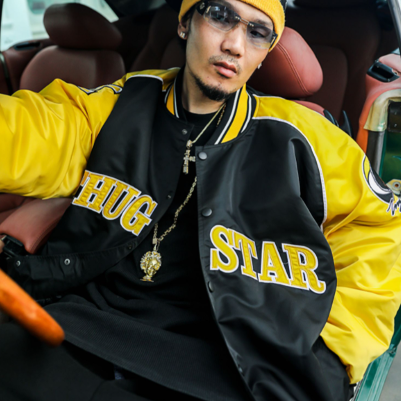 EMBROIDERED WINDPROOF BASEBALL JACKET I-0127