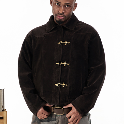 METALLIC SUEDE JACKET I-0058