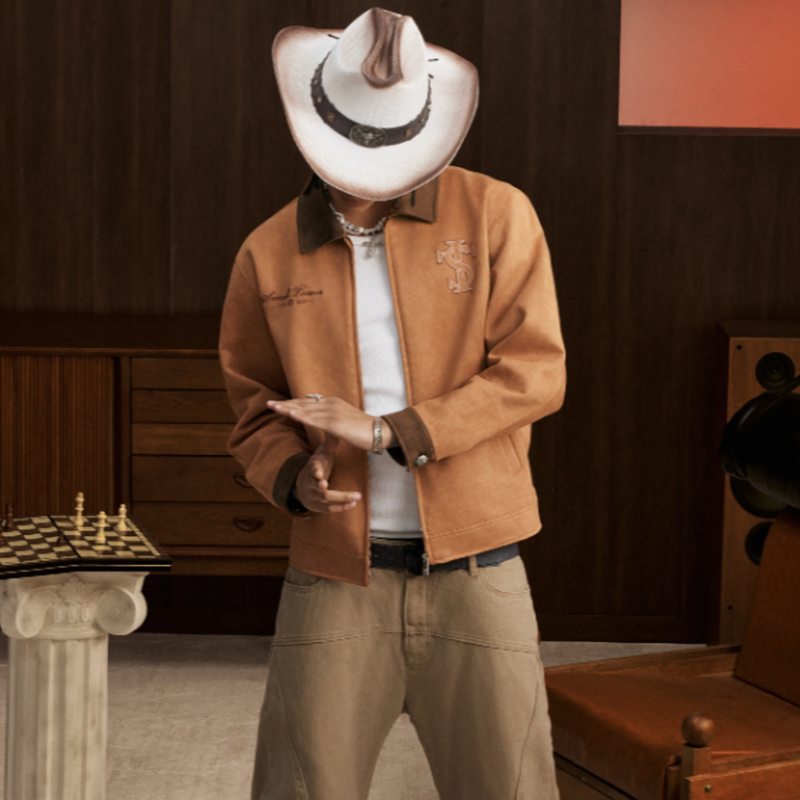 FAUX SUEDE PATCHWORK JACKET I-0051